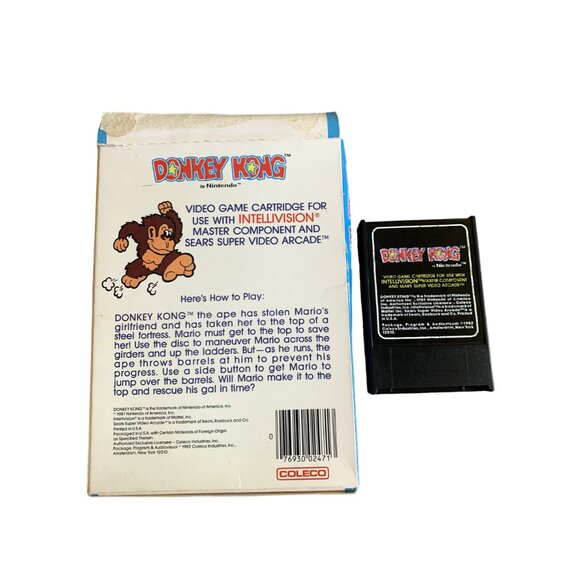 VTG Intellivision Donkey Kong By Nintendo Video Game Cartridge Box Instructions - Picture 3 of 4